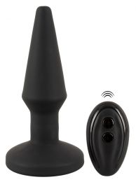 Anos Remote Control Inflatable Butt Plug  5.75 Inch Black