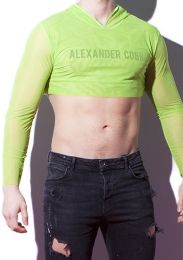 Alexander Cobb Transparent Crop Hoody Lime Green