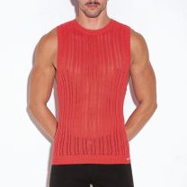 Code 22 Knitted Stripe Tank Top Coral