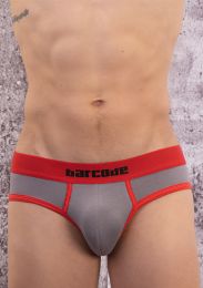 Barcode Berlin Basic Backless Brief Grey Red