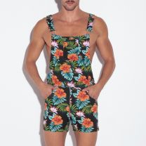Code 22 Stretch Short Dungarees Print