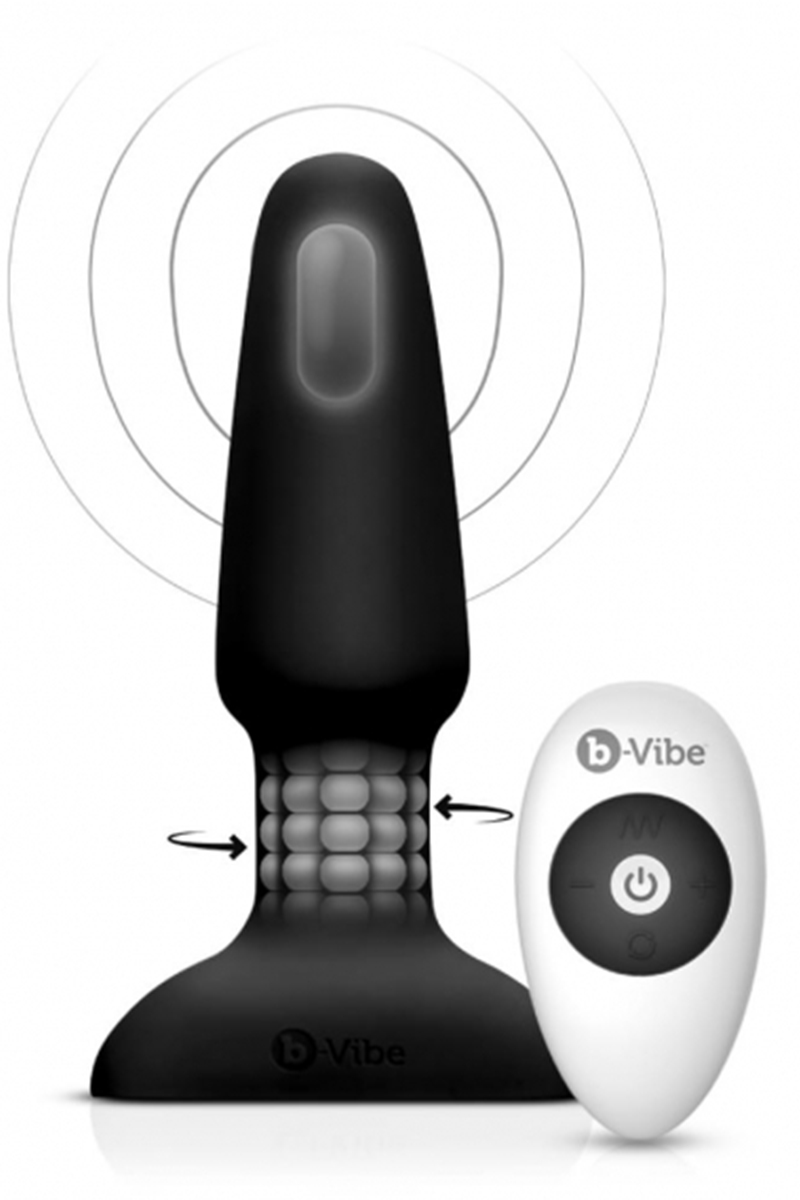 B Vibe Rimming Remote Control Butt Plug 2 Black
