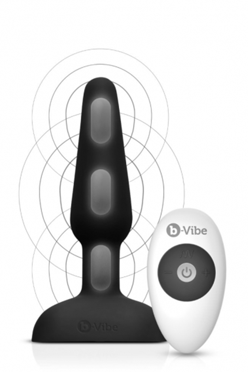 B Vibe Trio Remote Control Butt Plug Black