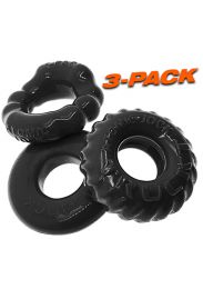 Oxballs BONEMAKER 3 Pack Assorted Cock Rings Black