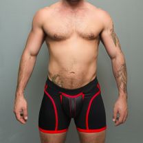 Dale Mas Biker + Skin Bike Zipper Shorts Black Red