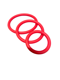 ruff GEAR Silicone Cock Ring 3 Pack Red
