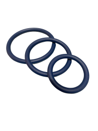 ruff GEAR Silicone Cock Ring 3 Pack Blue