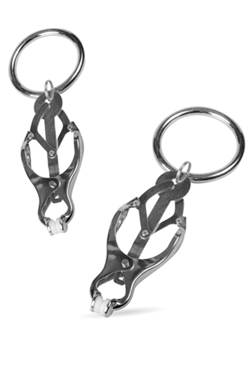 EasyToys Japanese Clover Clamps with Ring Silver