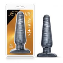Jet Large Carbon Metallic Black Butt Plug 6.5 Inch