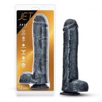 Jet Onyx Carbon Metallic Black Dildo 11.5 Inch