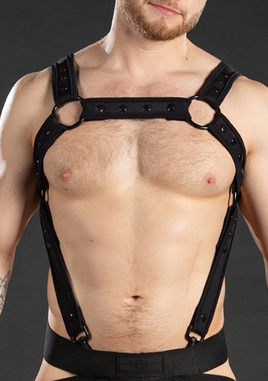 Mr S Leather Neo Carbon Black Crossbow Harness Black