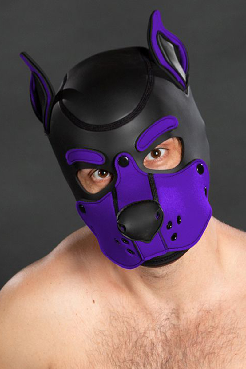 Mr S Leather Neoprene K9 Puppy Hood Purple