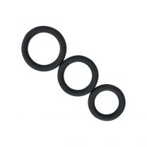 Loving Joy Thick Silicone Cock Rings 3 Pack Grey