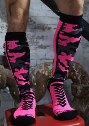 Breedwell Neo Camo Socks Neon Pink