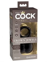 Pipedream King Cock Elite The Crown Jewels Vibrating Balls Black
