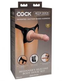 Pipedream King Cock Elite Beginners Silicone Body Dock Kit 6 Inch Flesh