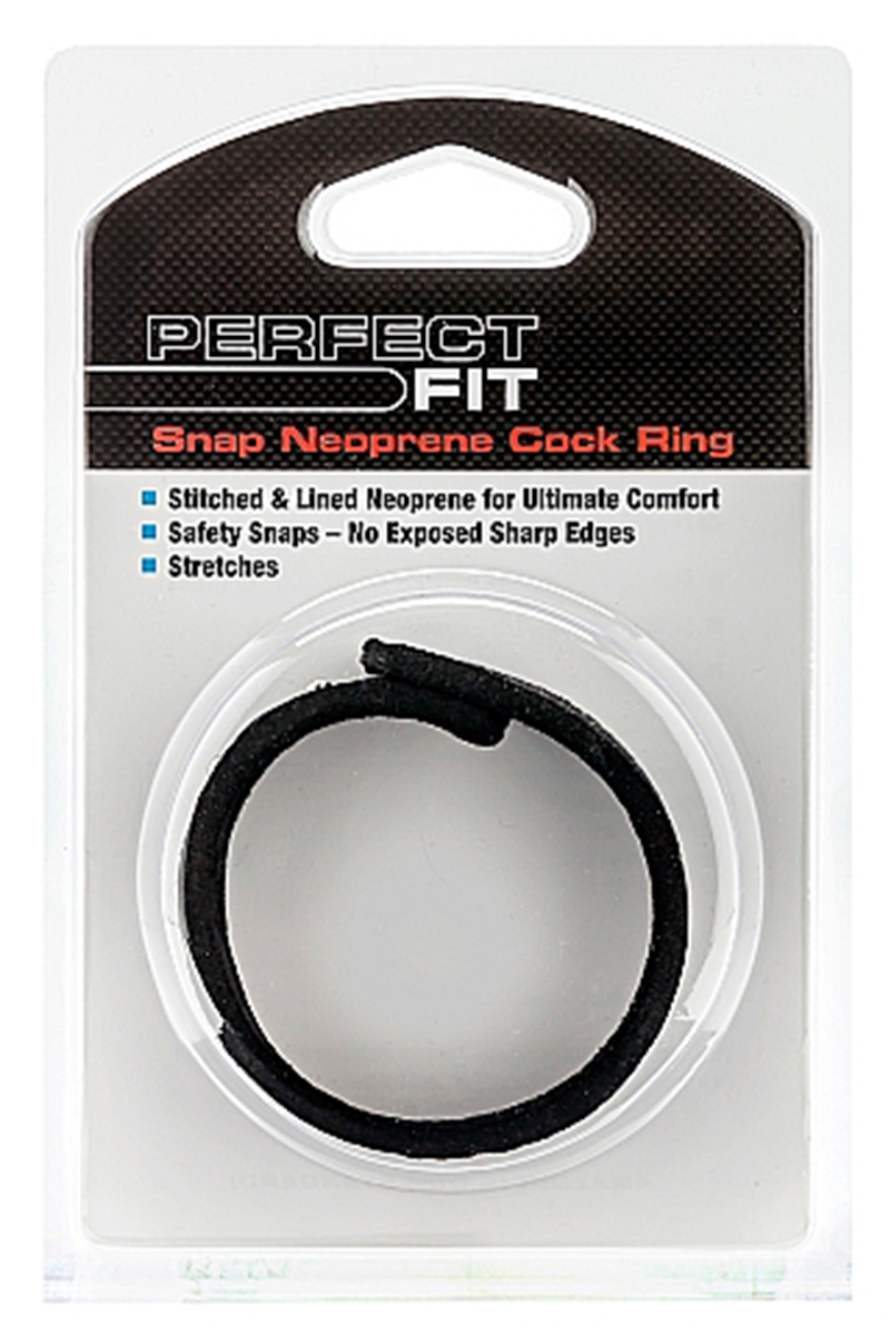 Perfect Fit Neopren Snap Cock Ring Black