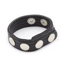 ruff GEAR Leather Snap Pro Cock Ring Black