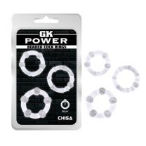 GK Power Beaded Cock Ring 3 Pack Clear