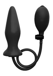 Ouch Inflatable Silicone Butt Plug Black