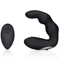 OUCH Silicone Bent Vibrating Prostate Massager Black
