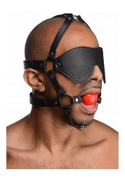 Strict Blindfold Harness with Ball Gag