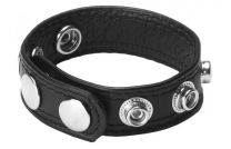 ruff GEAR Leather Speed Snap Cock Ring Black