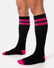 DJX Football Socks Black Pink