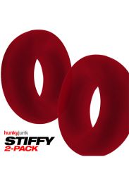 Hunkyjunk STIFFY Cock Rings 2 Pack Cherry Ice
