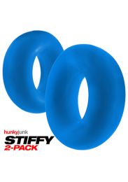 Hunkyjunk STIFFY Cock Rings 2 Pack Teal Ice